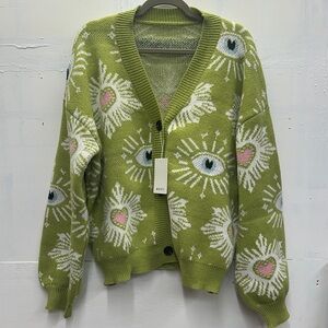 NWT Rosa Clothing Mystical Gorgeous Eye Cardigan